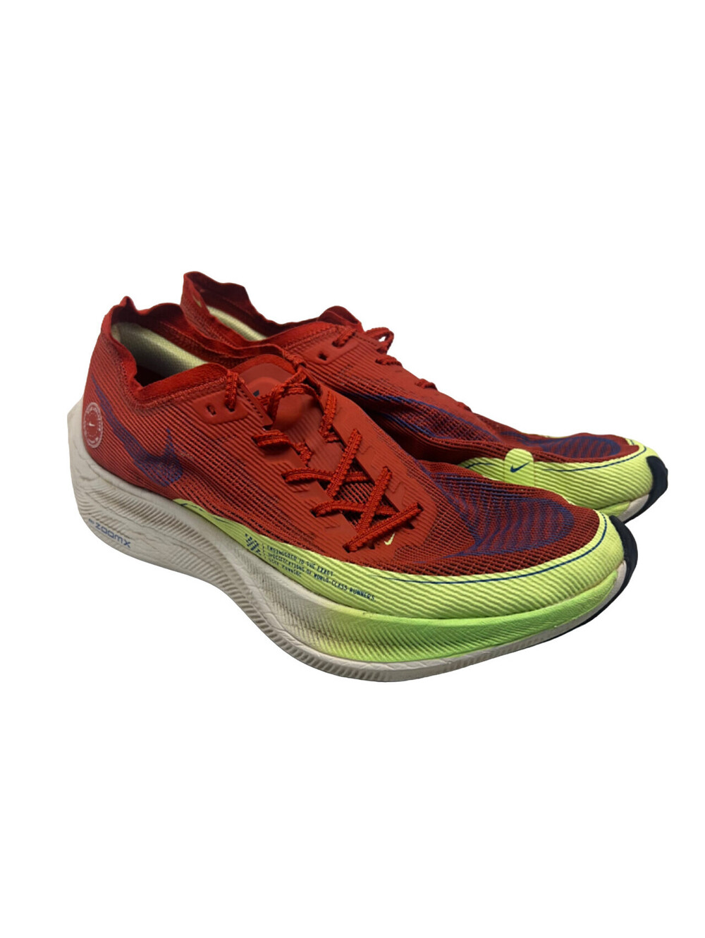 Nike Men's ZoomX Vaporfly Running Sneakers Red-Clay/Game-Royal Size 11.5M